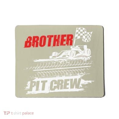 Brother Pit Crew Car Racing Checkered Flag Racer Matching Mousepad