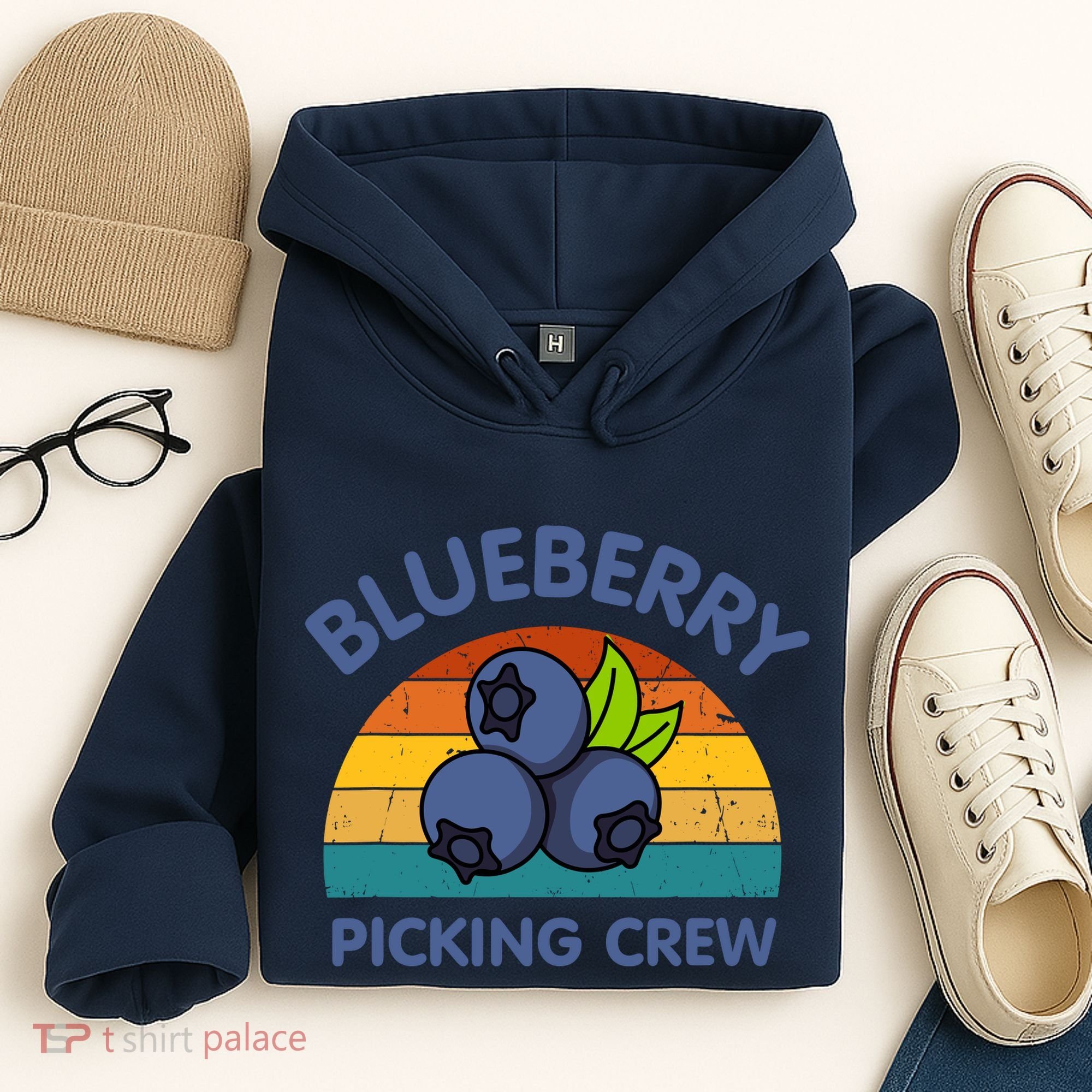 Blueberry Picking Crew Cute Family Blueberries Summer Fruit Hoodie