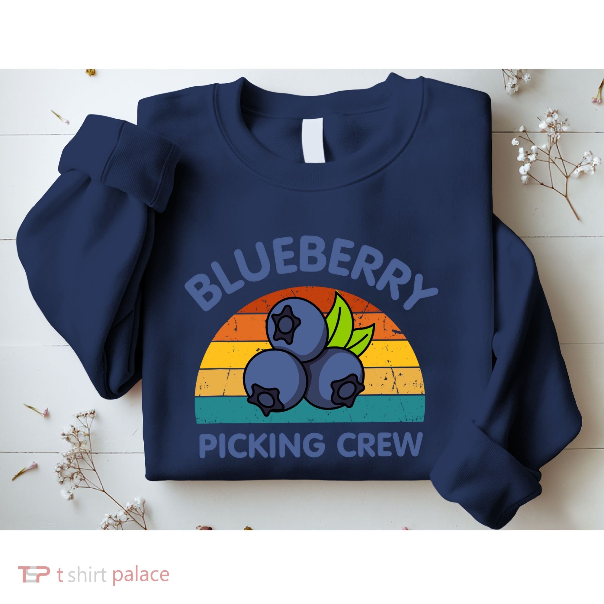 Blueberry Picking Crew Cute Family Blueberries Summer Fruit Sweatshirt