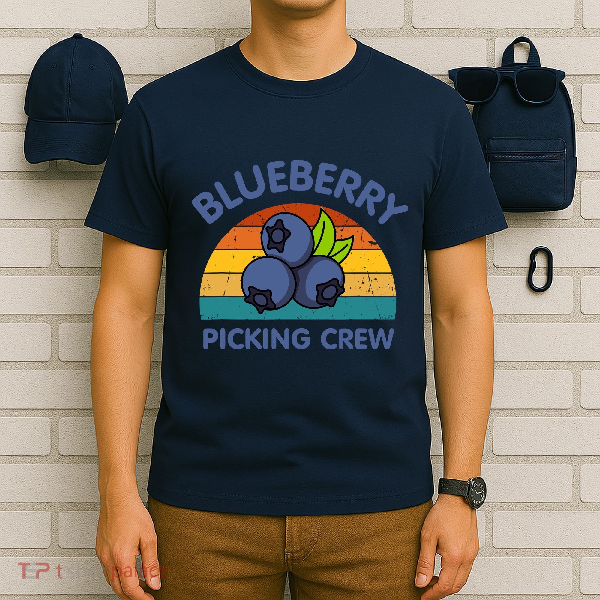 Blueberry Picking Crew Cute Family Blueberries Summer Fruit T-Shirt