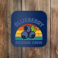 Blueberry Picking Crew Cute Family Blueberries Summer Fruit Coaster thumb 0
