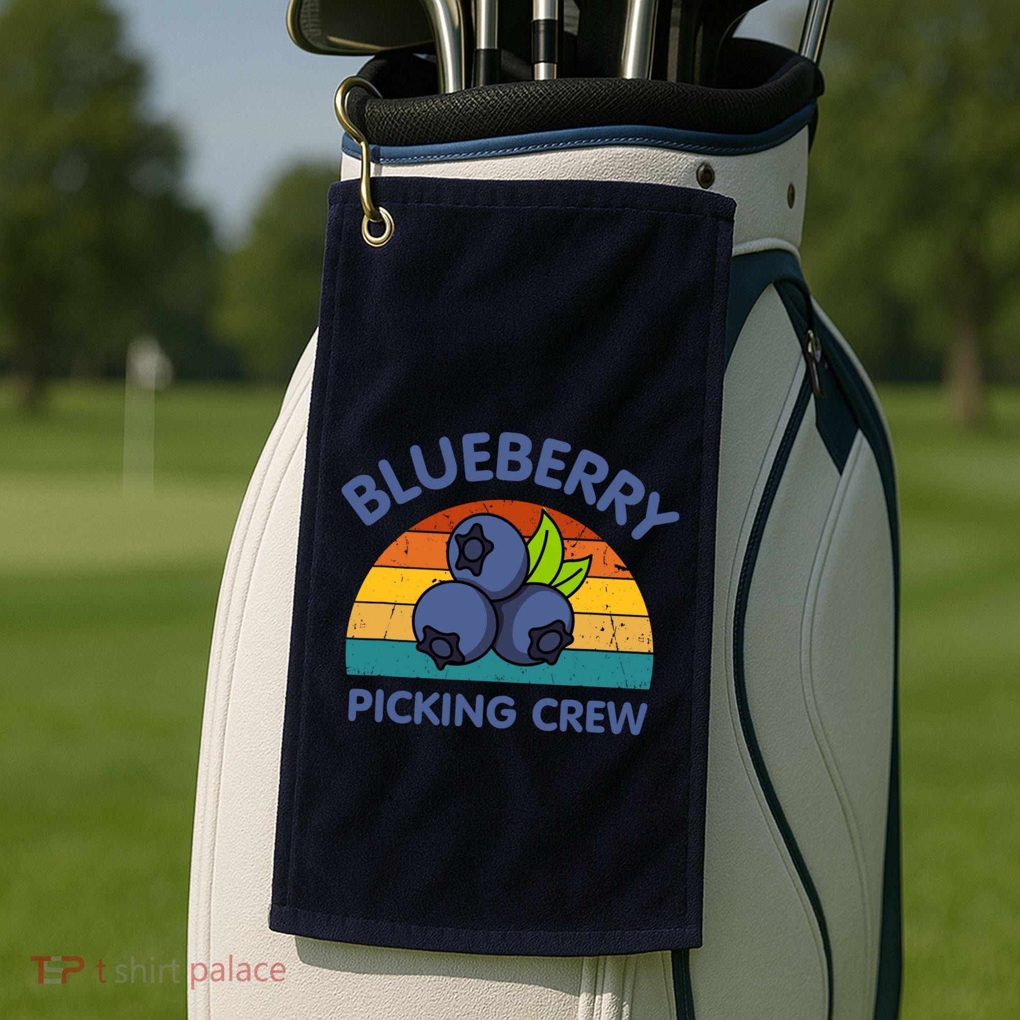 Blueberry Picking Crew Cute Family Blueberries Summer Fruit Golf Towel