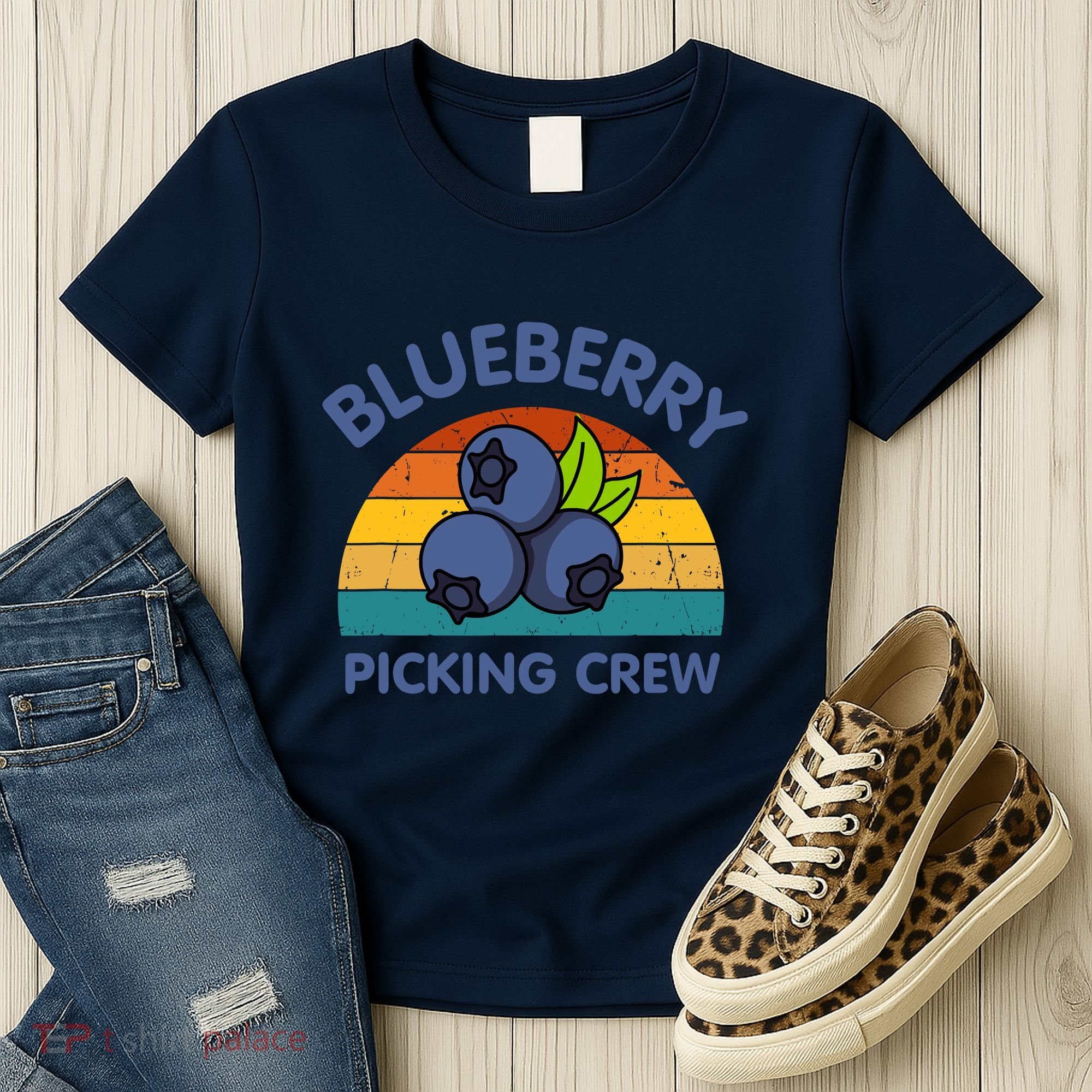 Blueberry Picking Crew Cute Family Blueberries Summer Fruit Women's T-Shirt