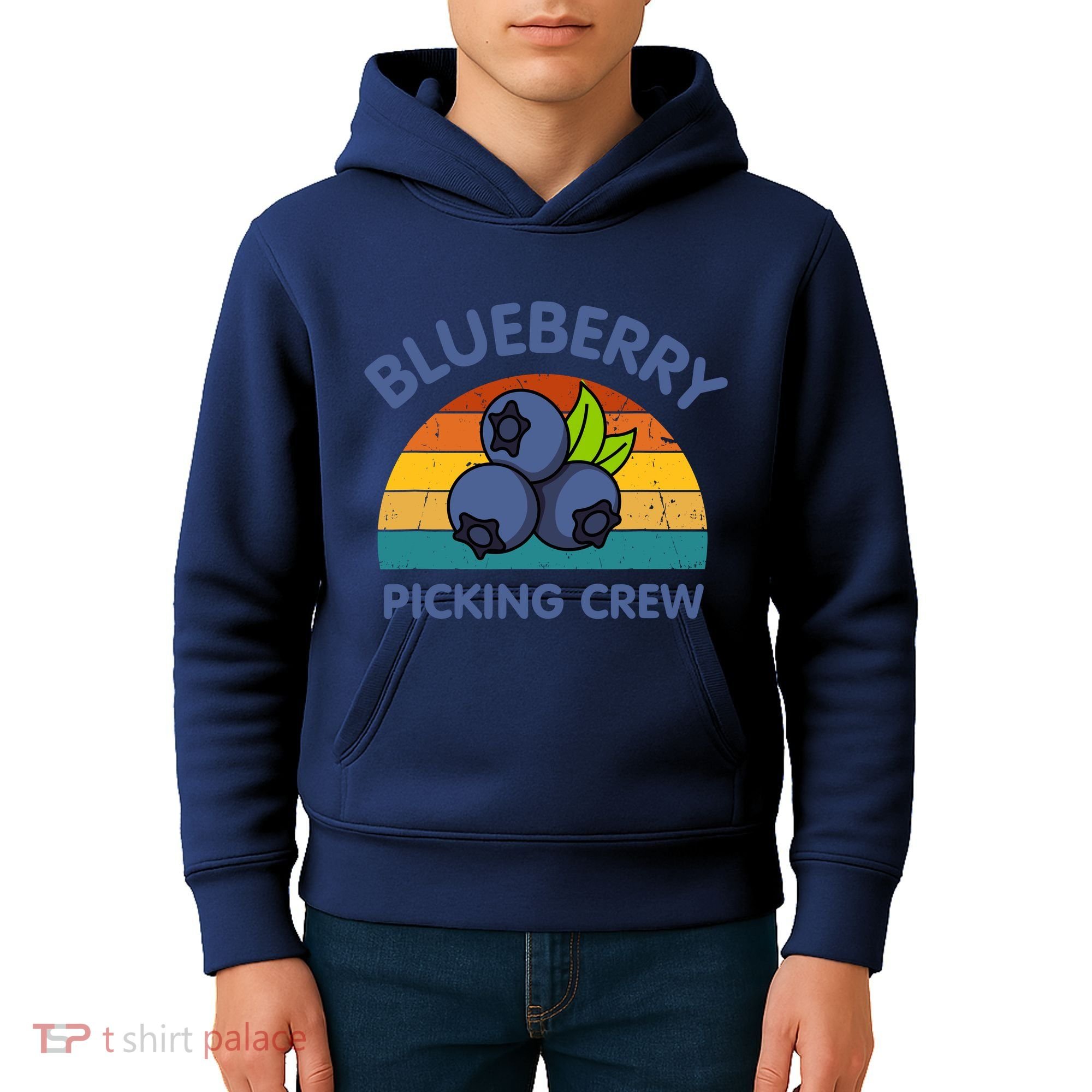 Blueberry Picking Crew Cute Family Blueberries Summer Fruit Kids Hoodie