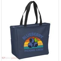 Blueberry Picking Crew Cute Family Blueberries Summer Fruit Tote Bag thumb 2