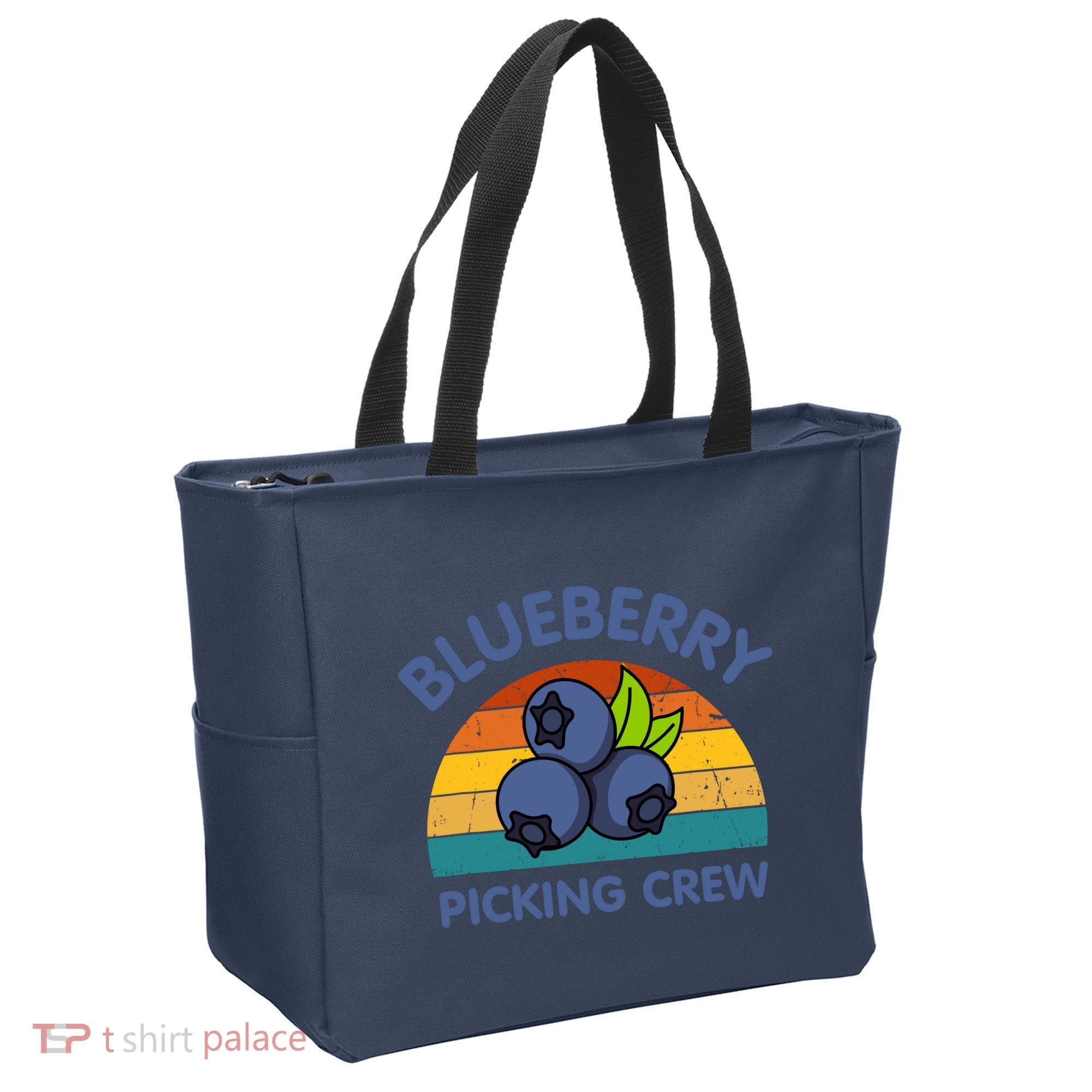 Blueberry Picking Crew Cute Family Blueberries Summer Fruit Tote Bag