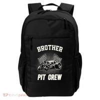 Brother Pit Crew Funny Race Car Birthday Party Racing Family Backpack thumb 0