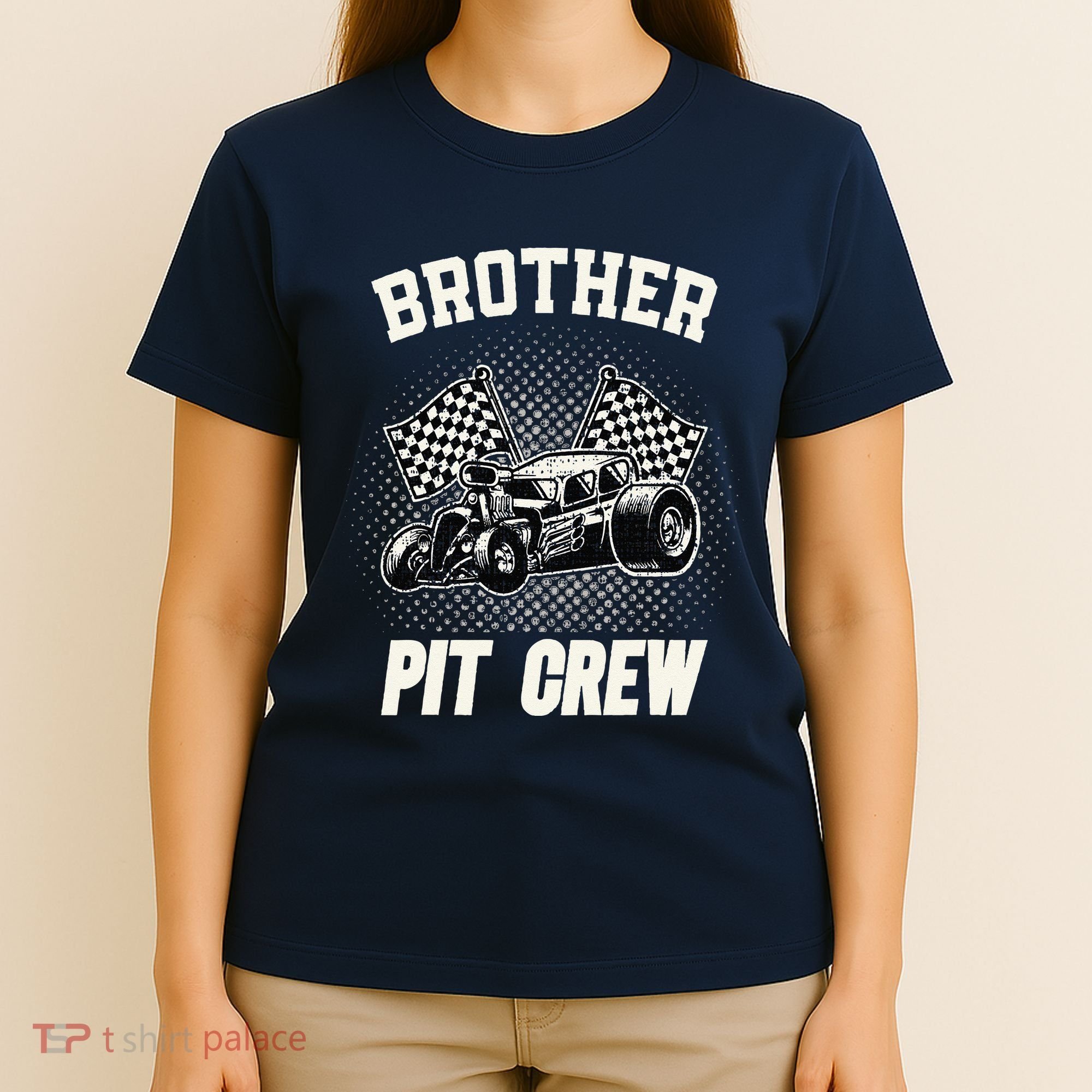 Brother Pit Crew Funny Race Car Birthday Party Racing Family T-Shirt