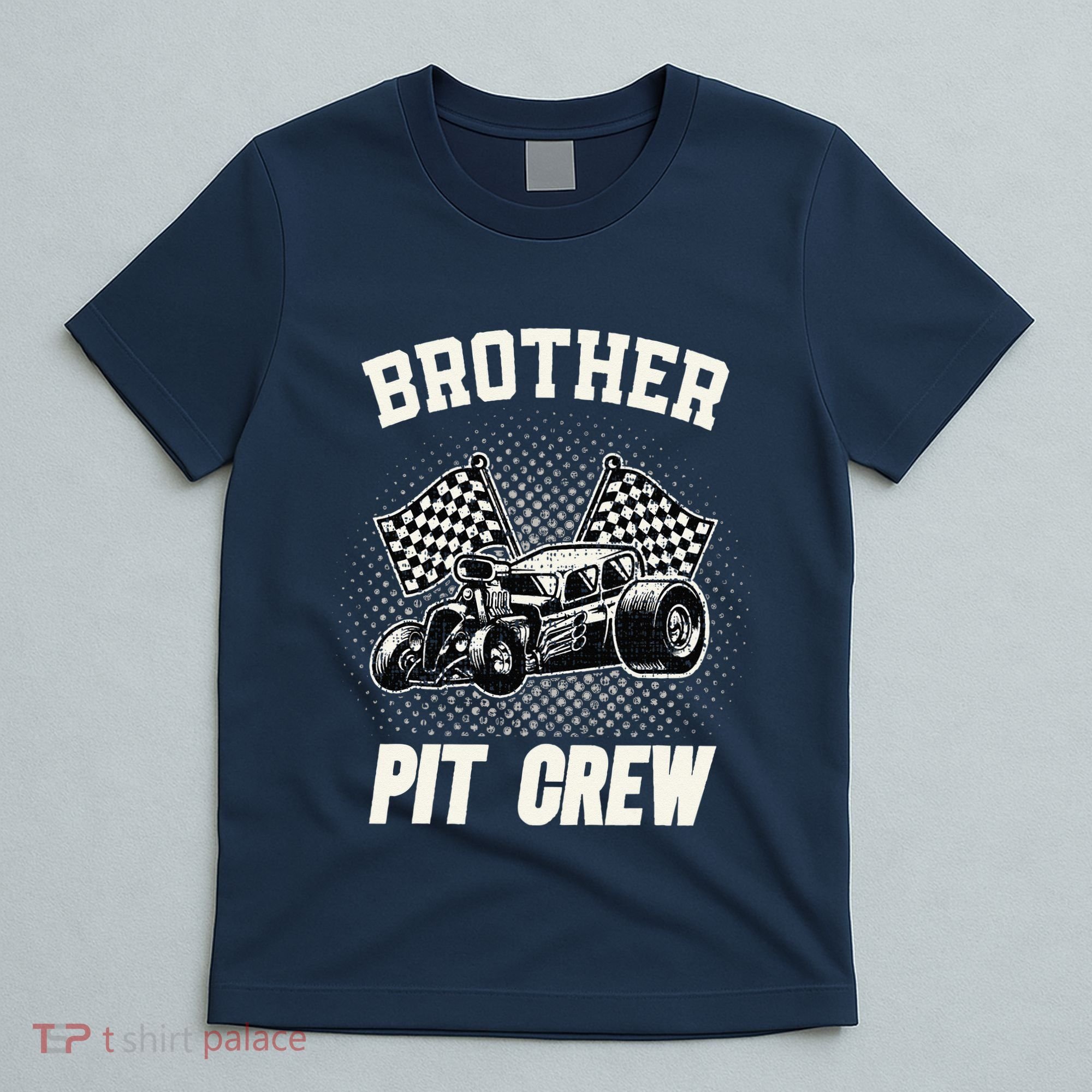Brother Pit Crew Funny Race Car Birthday Party Racing Family T-Shirt