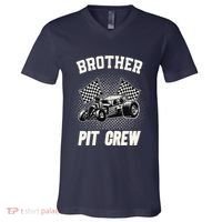 Brother Pit Crew Funny Race Car Birthday Party Racing Family V-Neck T-Shirt thumb 0