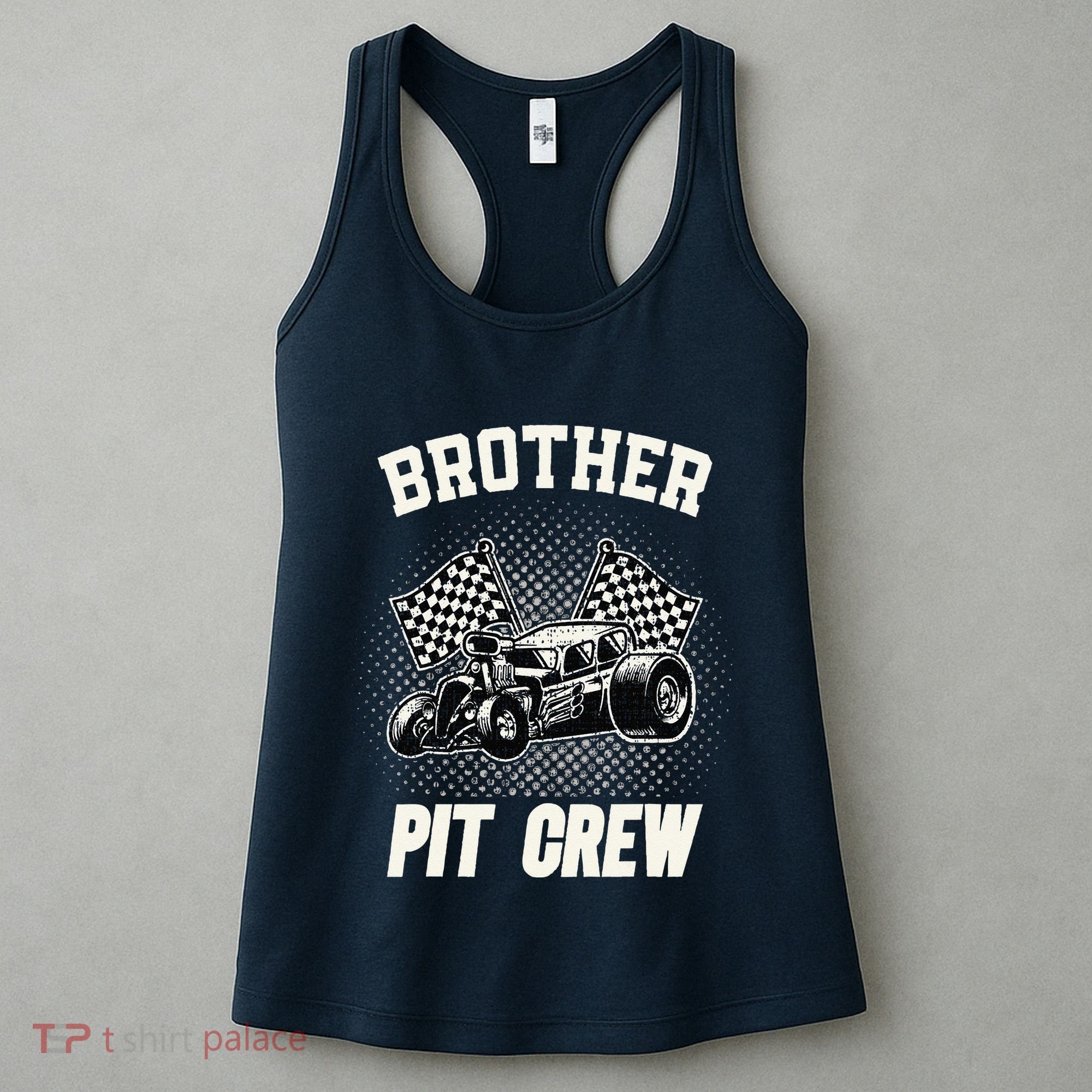 Brother Pit Crew Funny Race Car Birthday Party Racing Family Women's Tank Top