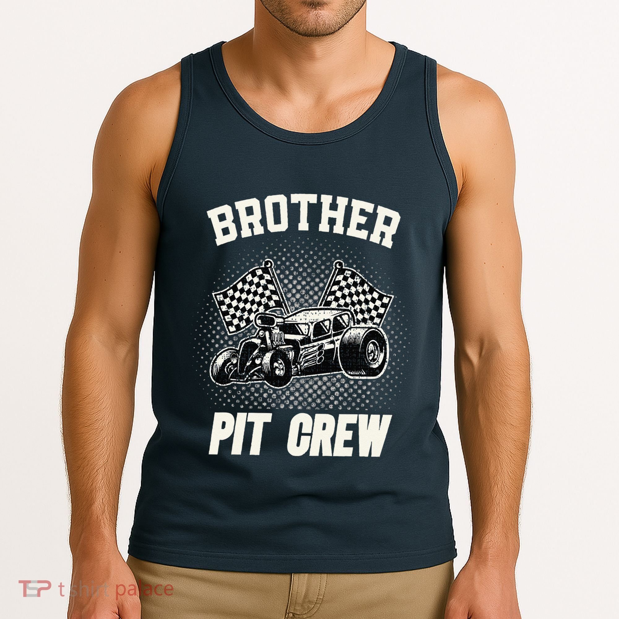 Brother Pit Crew Funny Race Car Birthday Party Racing Family Tank Top