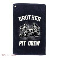 Brother Pit Crew Funny Race Car Birthday Party Racing Family Golf Towel thumb 0