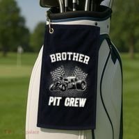 Brother Pit Crew Funny Race Car Birthday Party Racing Family Golf Towel thumb 2