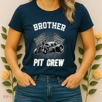 Brother Pit Crew Funny Race Car Birthday Party Racing Family Women's T-Shirt thumb 2