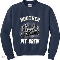 Brother Pit Crew Funny Race Car Birthday Party Racing Family Kids Sweatshirt thumb 0