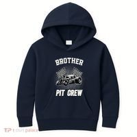 Brother Pit Crew Funny Race Car Birthday Party Racing Family Kids Hoodie thumb 0