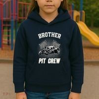 Brother Pit Crew Funny Race Car Birthday Party Racing Family Kids Hoodie thumb 3