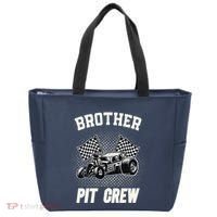 Brother Pit Crew Funny Race Car Birthday Party Racing Family Tote Bag thumb 0