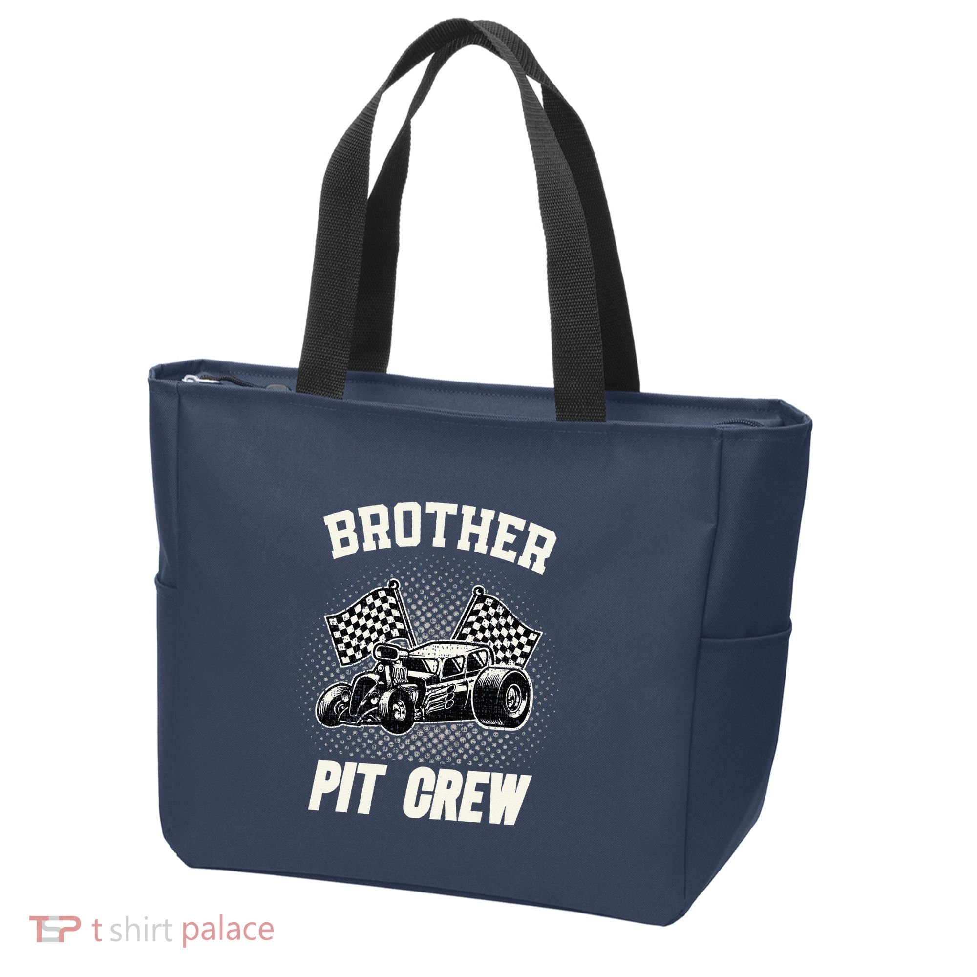 Brother Pit Crew Funny Race Car Birthday Party Racing Family Tote Bag