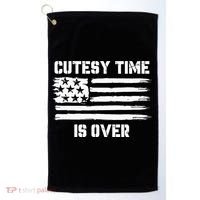 Bold Patriotic Cutesy Time Is Over Golf Towel thumb 0