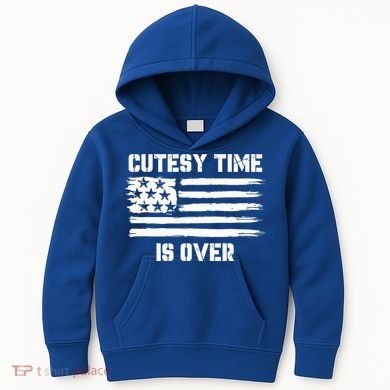 Bold Patriotic Cutesy Time Is Over Kids Hoodie