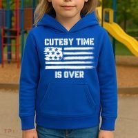 Bold Patriotic Cutesy Time Is Over Kids Hoodie thumb 3