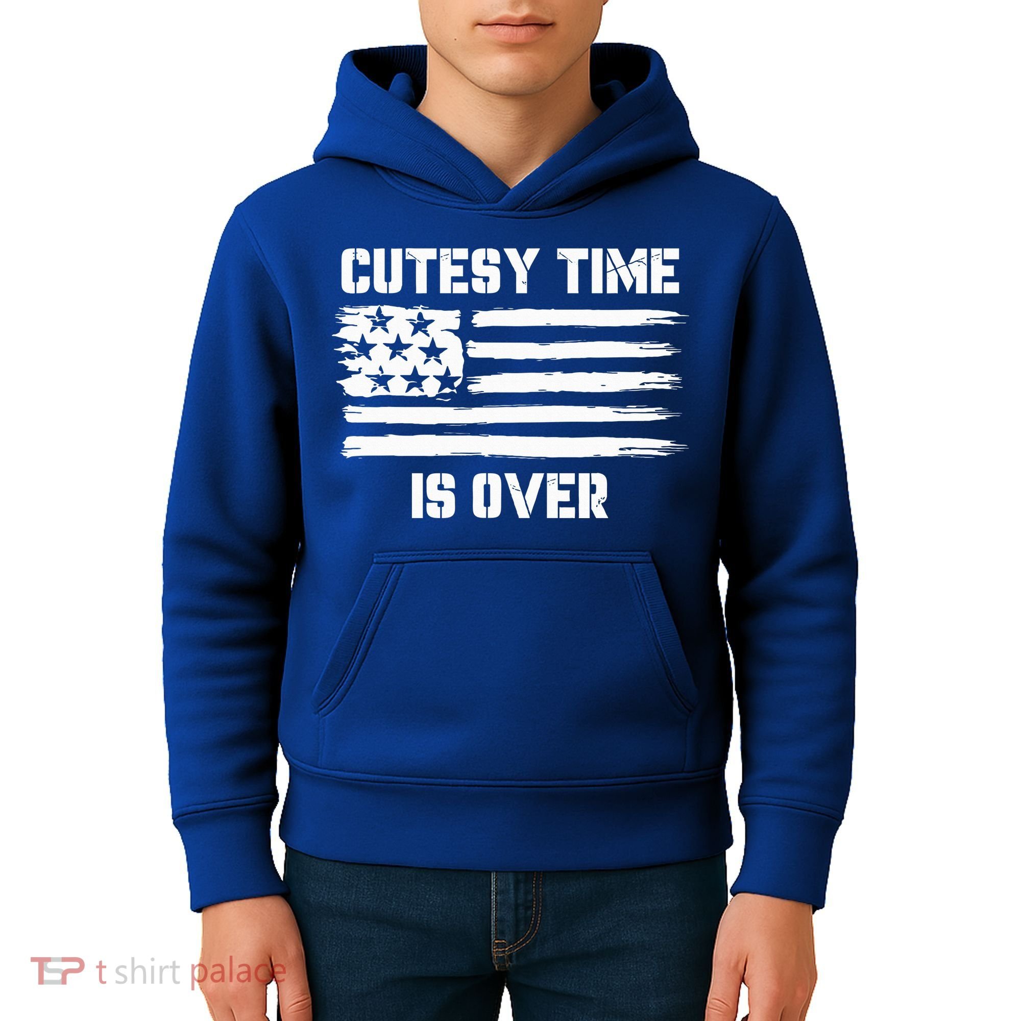 Bold Patriotic Cutesy Time Is Over Kids Hoodie