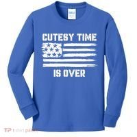 Bold Patriotic Cutesy Time Is Over Kids Long Sleeve Shirt thumb 0