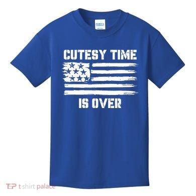 Bold Patriotic Cutesy Time Is Over Kids T-Shirt