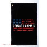Boating Pontoon Captain Pontoon Boat Golf Towel thumb 0