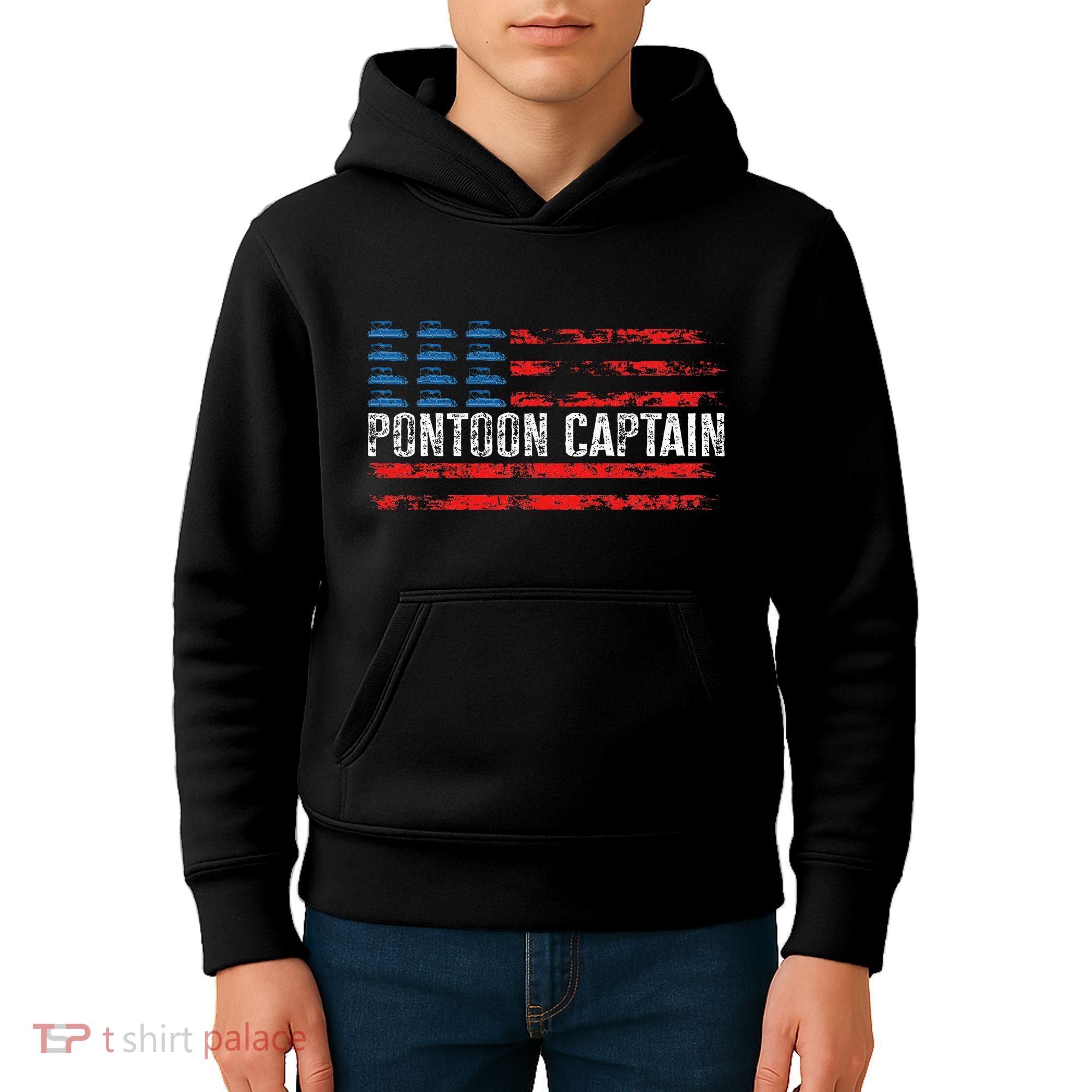 Boating Pontoon Captain Pontoon Boat Kids Hoodie