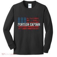 Boating Pontoon Captain Pontoon Boat Kids Long Sleeve Shirt thumb 0