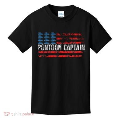 Boating Pontoon Captain Pontoon Boat Kids T-Shirt