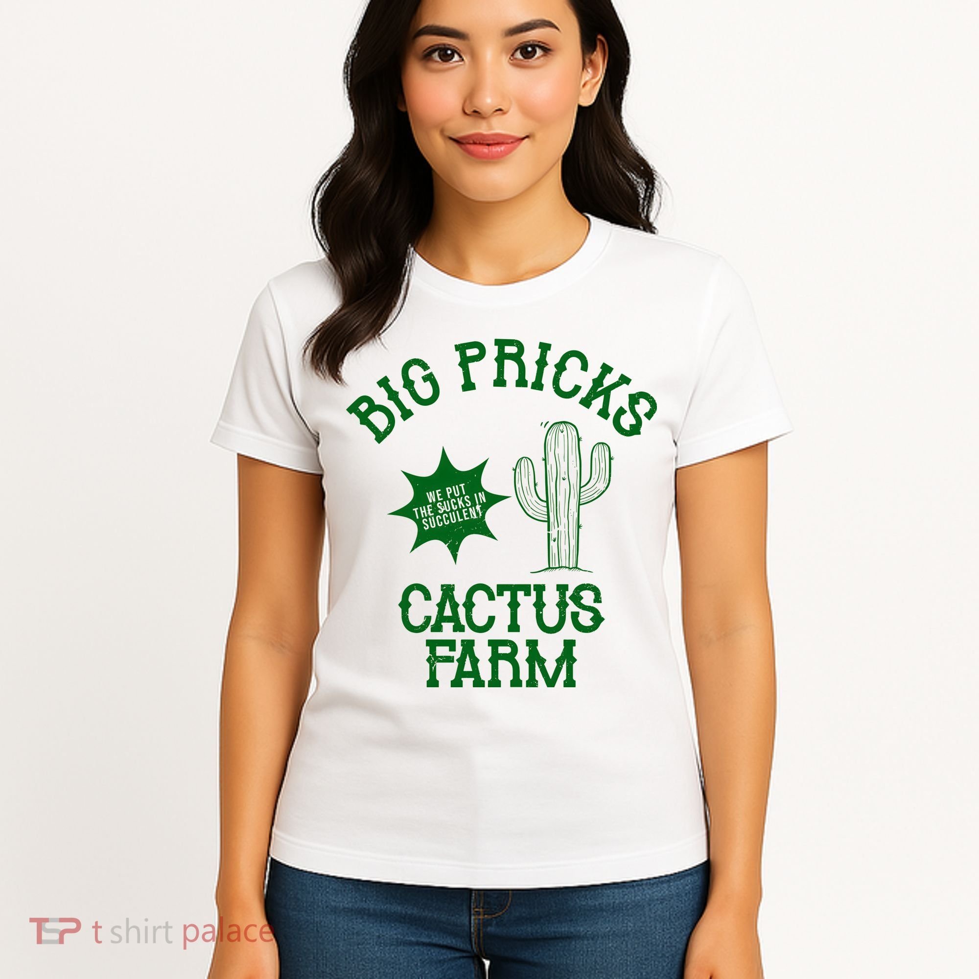 Big Pricks Cactus Farm Funny Women's T-Shirt