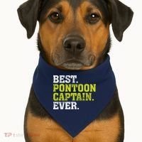 Best Pontoon Captain Ever | Pontoon Boat USA-Made Doggie Bandana thumb 1