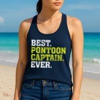 Best Pontoon Captain Ever | Pontoon Boat Women's Tank Top thumb 2