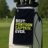 Best Pontoon Captain Ever | Pontoon Boat Golf Towel thumb 2