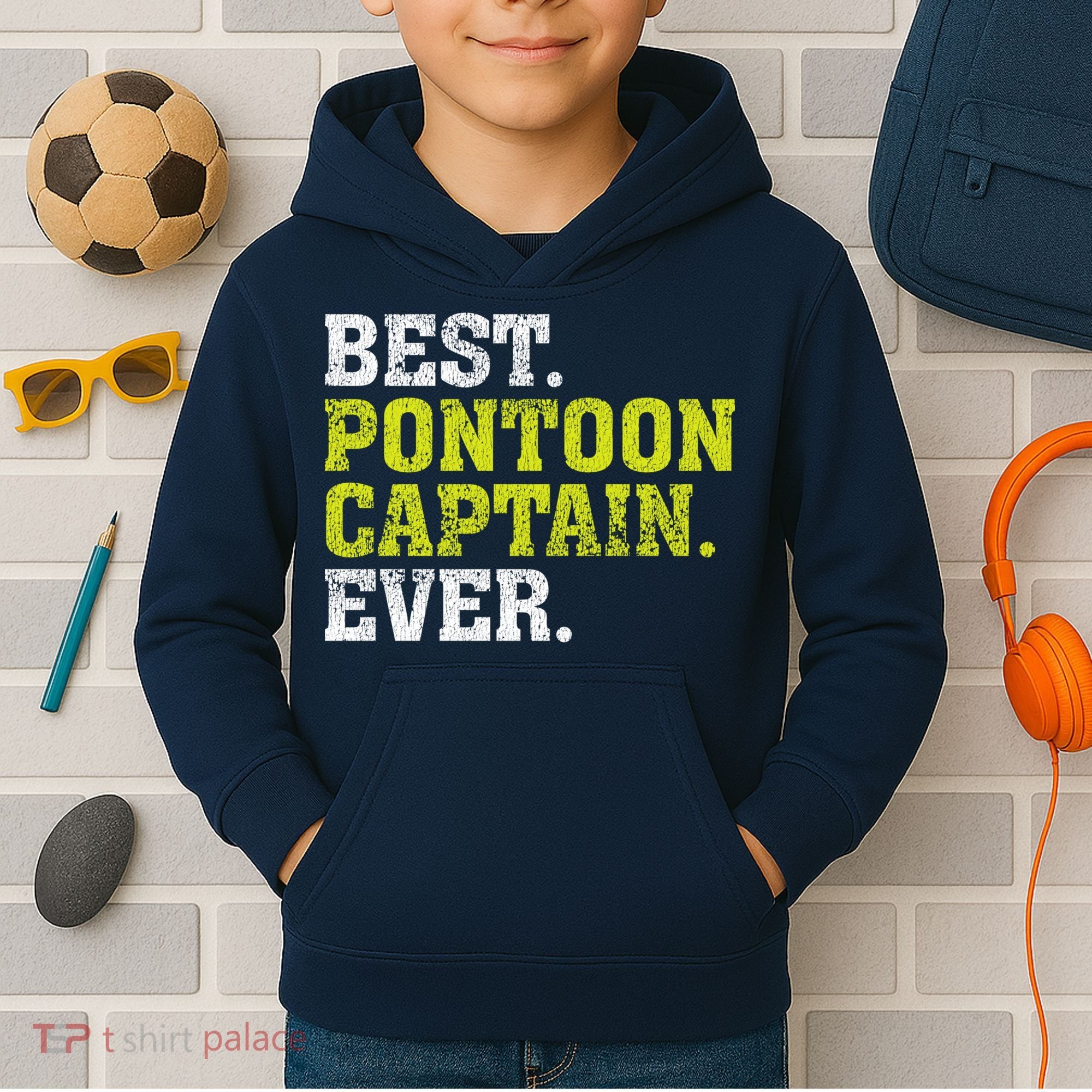 Best Pontoon Captain Ever | Pontoon Boat Kids Hoodie
