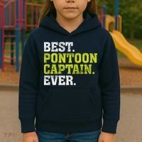Best Pontoon Captain Ever | Pontoon Boat Kids Hoodie thumb 3