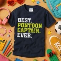 Best Pontoon Captain Ever | Pontoon Boat Kids T-Shirt thumb 3