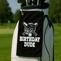 Baseball Pitcher Catcher Helmet Birthday Funny Gift Cool Gift Golf Towel thumb 2