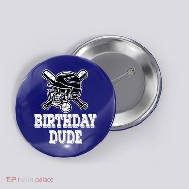 Baseball Pitcher Catcher Helmet Birthday Funny Gift Cool Gift Button