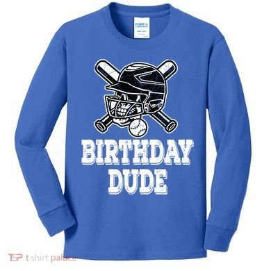 Baseball Pitcher Catcher Helmet Birthday Funny Gift Cool Gift Kids Long Sleeve Shirt