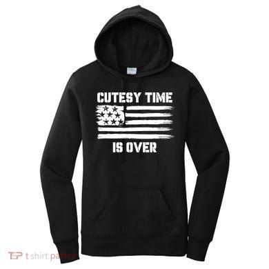 Bold Patriotic Cutesy Time Is Over Design Women's Hoodie