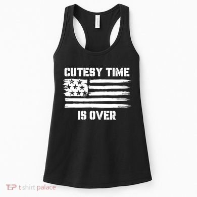 Bold Patriotic Cutesy Time Is Over Design Women's Tank Top