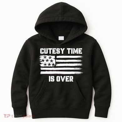 Bold Patriotic Cutesy Time Is Over Design Kids Hoodie