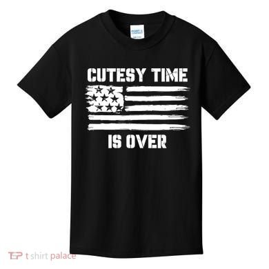 Bold Patriotic Cutesy Time Is Over Design Kids T-Shirt