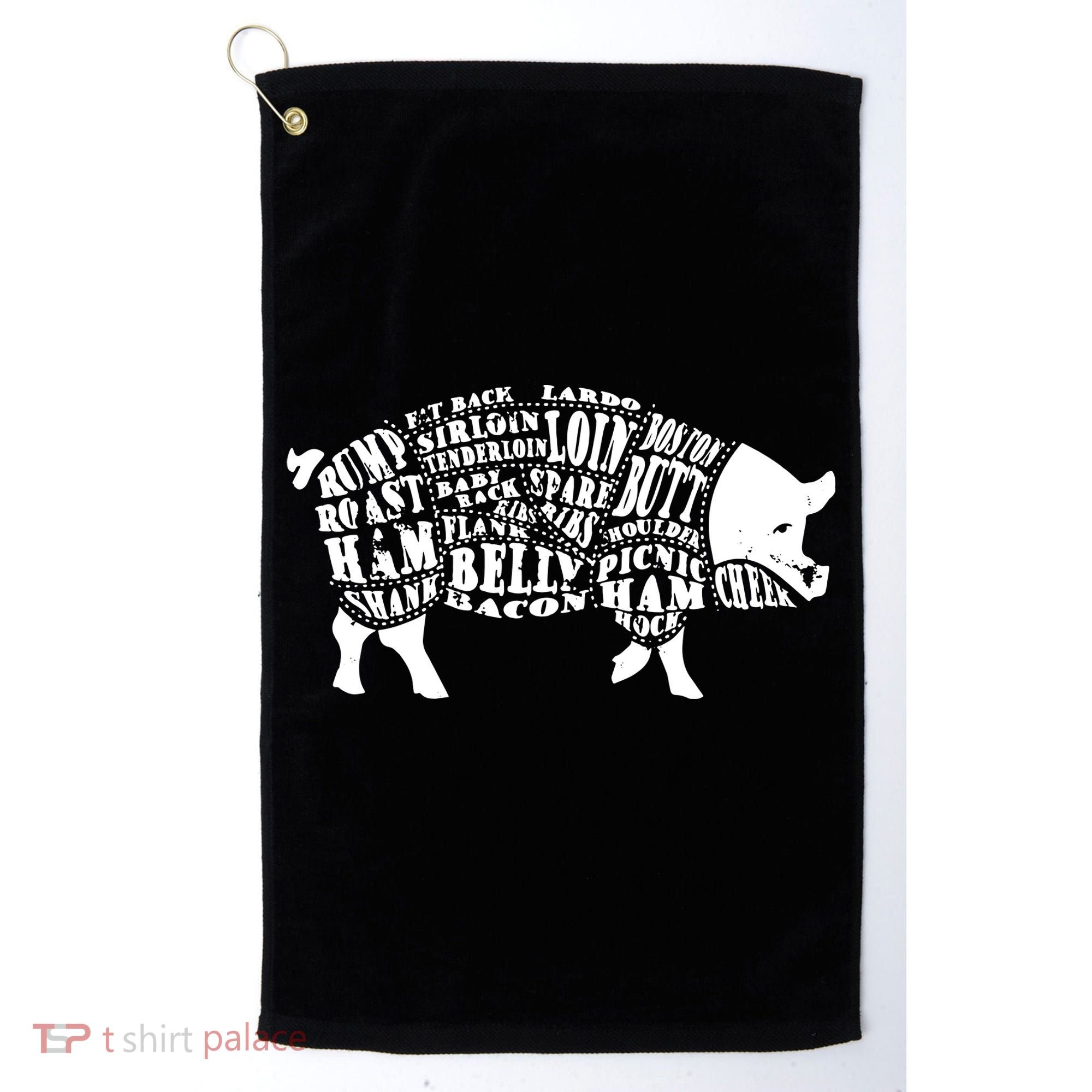 Bbq Pig Cuts Barbecue And Grilling Golf Towel