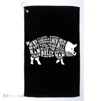 Bbq Pig Cuts Barbecue And Grilling Golf Towel thumb 0